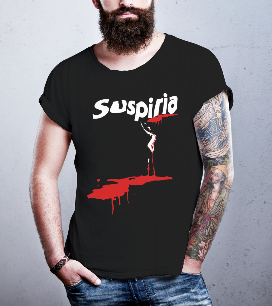 Suspiria 1977 Horror Film Logo With Red Blood And Dancing T-Shirt