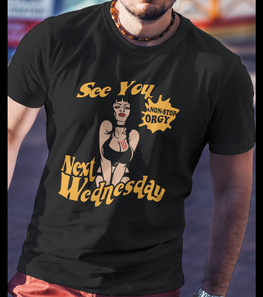 See You Next Wednesday An American Werewolf In London 1981 Eros Theatre Soho Non-Stop Orgy Certificate XXX T-Shirt
