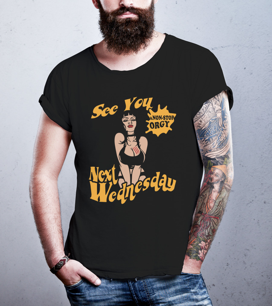 See You Next Wednesday An American Werewolf In London 1981 Eros Theatre Soho Non-Stop Orgy Certificate XXX T-Shirt