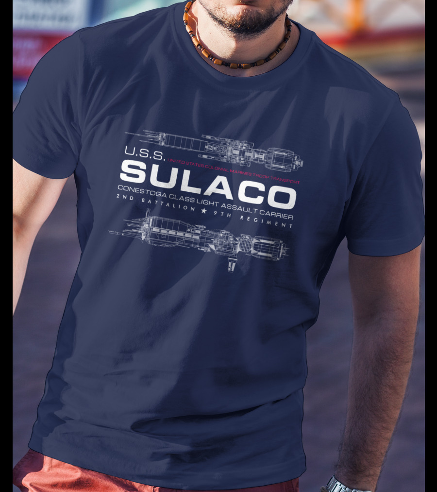 USS Sulaco United States Colonial Marines Troop Transport Conestoga Class Light Assault Carrier 2nd Battalion 9th Regiment T-Shirt