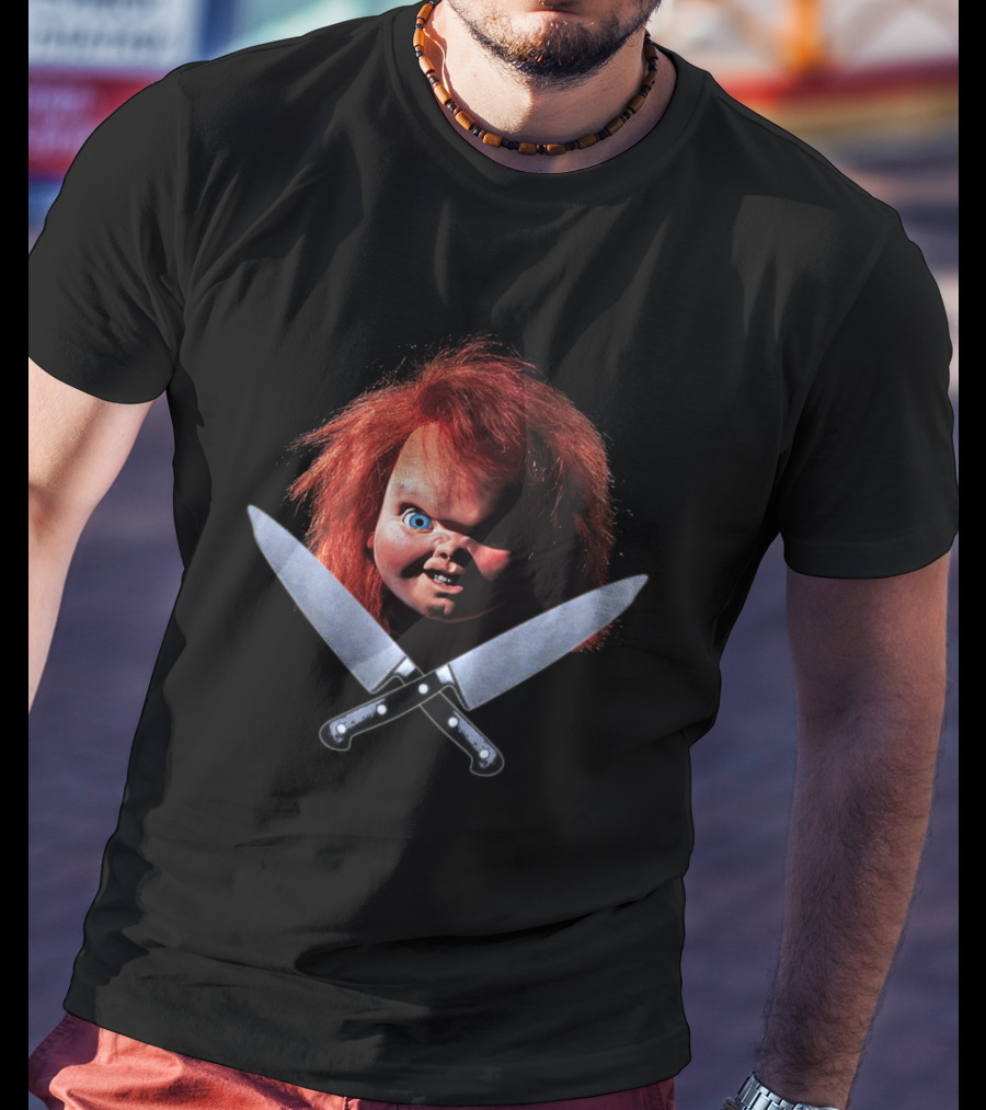 Chucky Doll With Crossed Knives From Child's Play T-Shirt