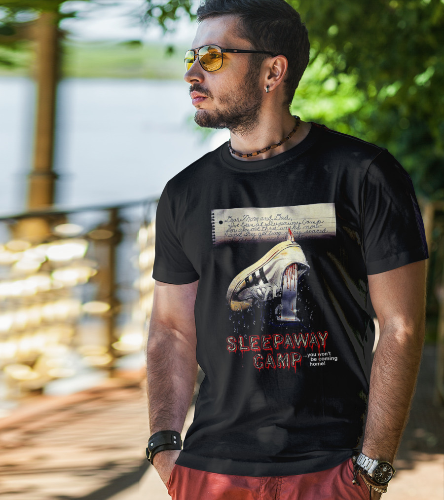 Sleepaway Camp You Won't Be Coming Home Bloody Shoe Note T-Shirt