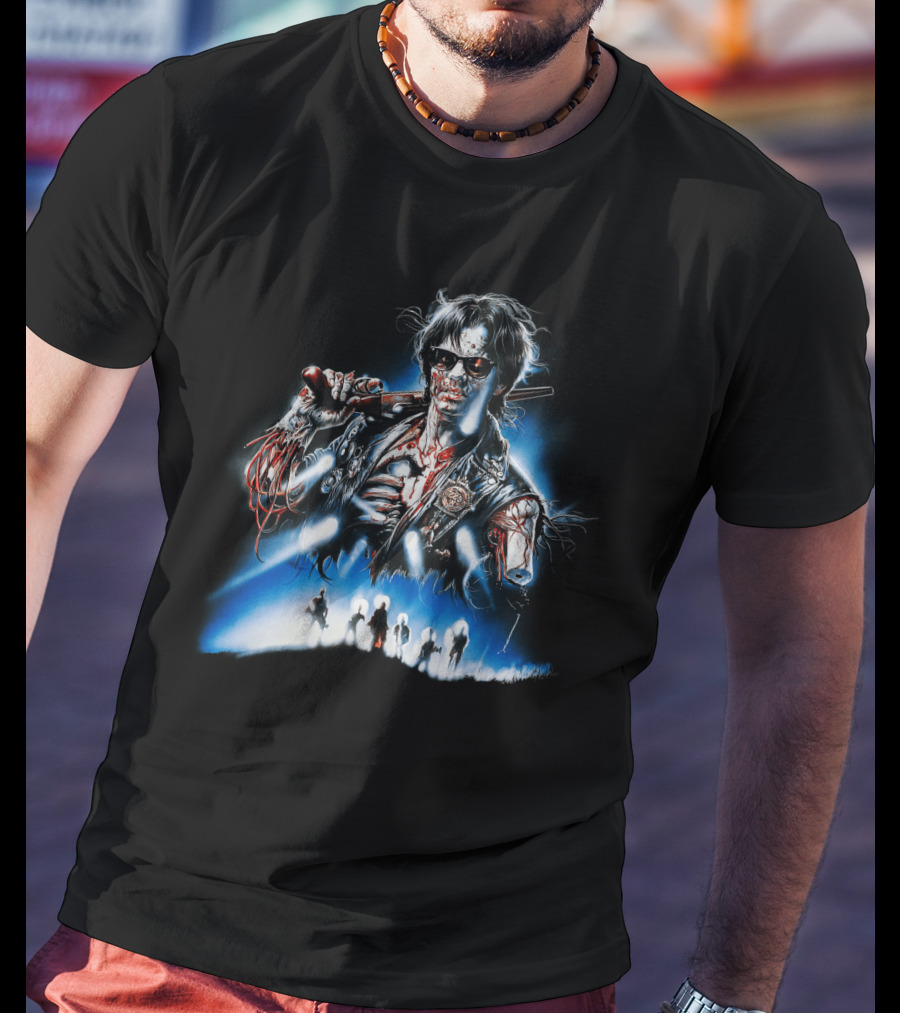 Near Dark Vampire Art With Guitarist And Silhouette Group T-Shirt