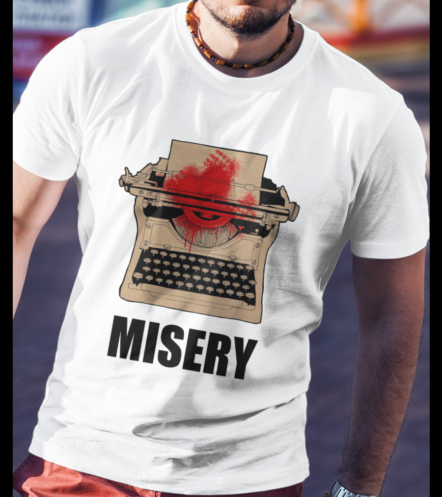 Misery Typewriter With Blood Splatter T-Shirt