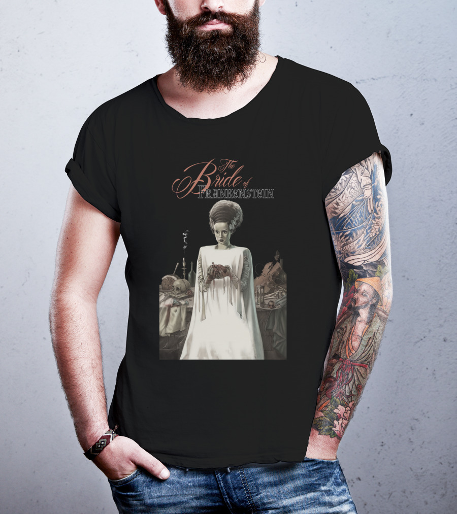 The Bride Of Frankenstein Classic Gothic Horror Scene With Laboratory Elements T-Shirt