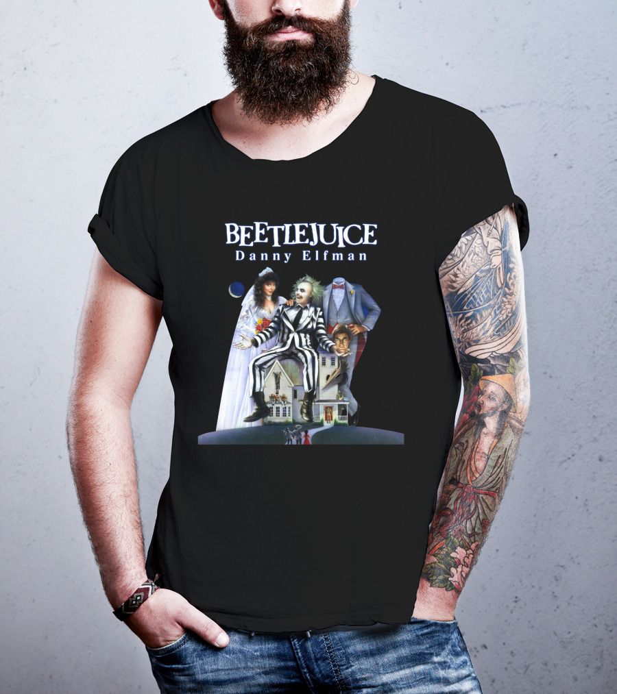 Beetlejuice Danny Elfman Striped Suit House Wedding Scene T-Shirt