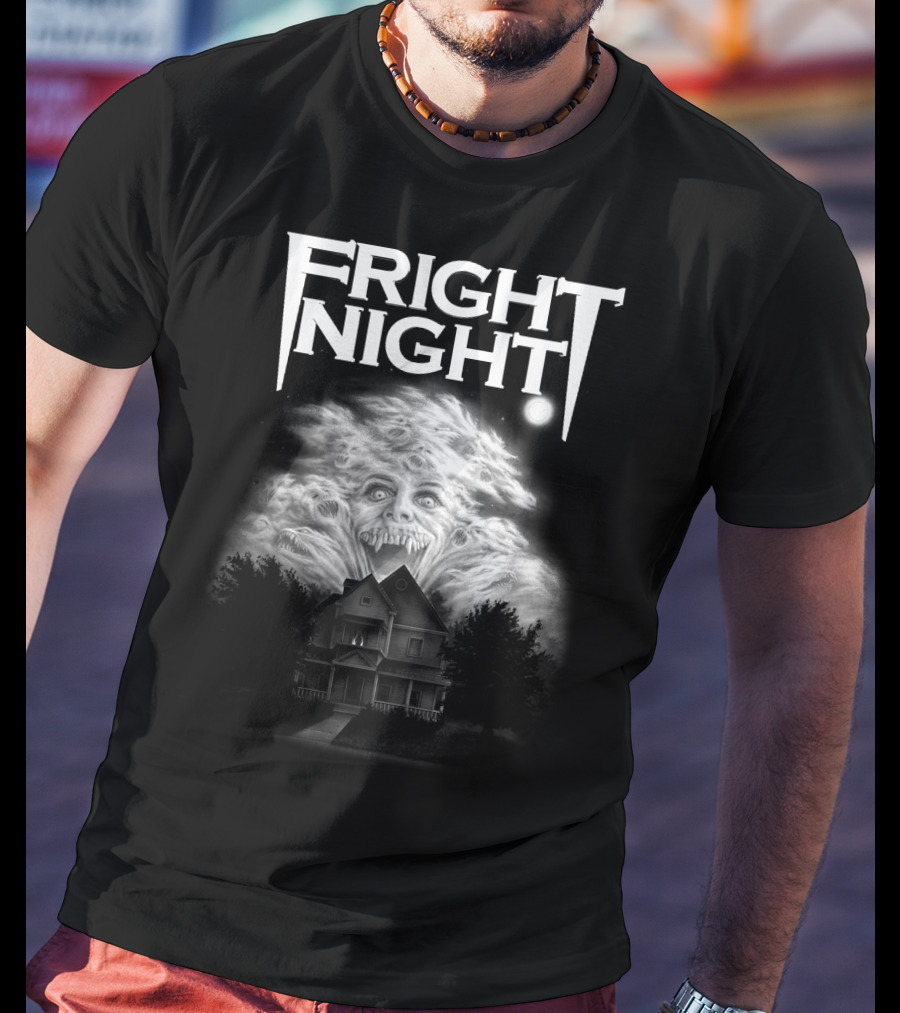 Fright Night Vampire Cloud Over Haunted House T-Shirt