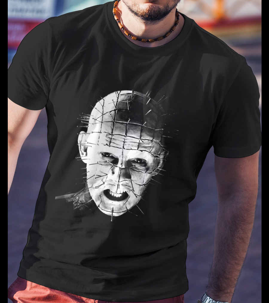 Hellraiser Pinhead Horror Icon Grayscale T-Shirt