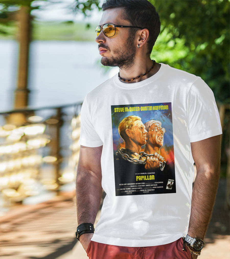 Steve McQueen Dustin Hoffman Papillon Movie T-Shirt