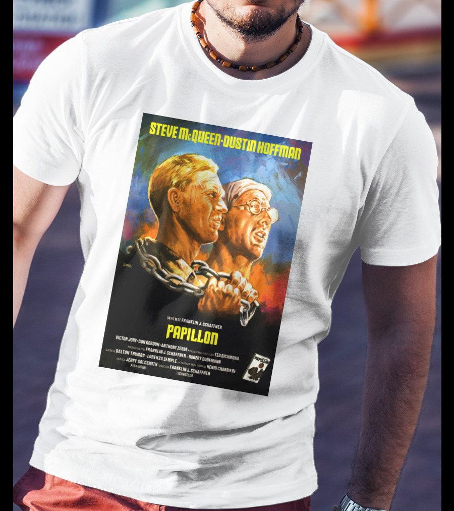 Steve McQueen Dustin Hoffman Papillon Movie T-Shirt
