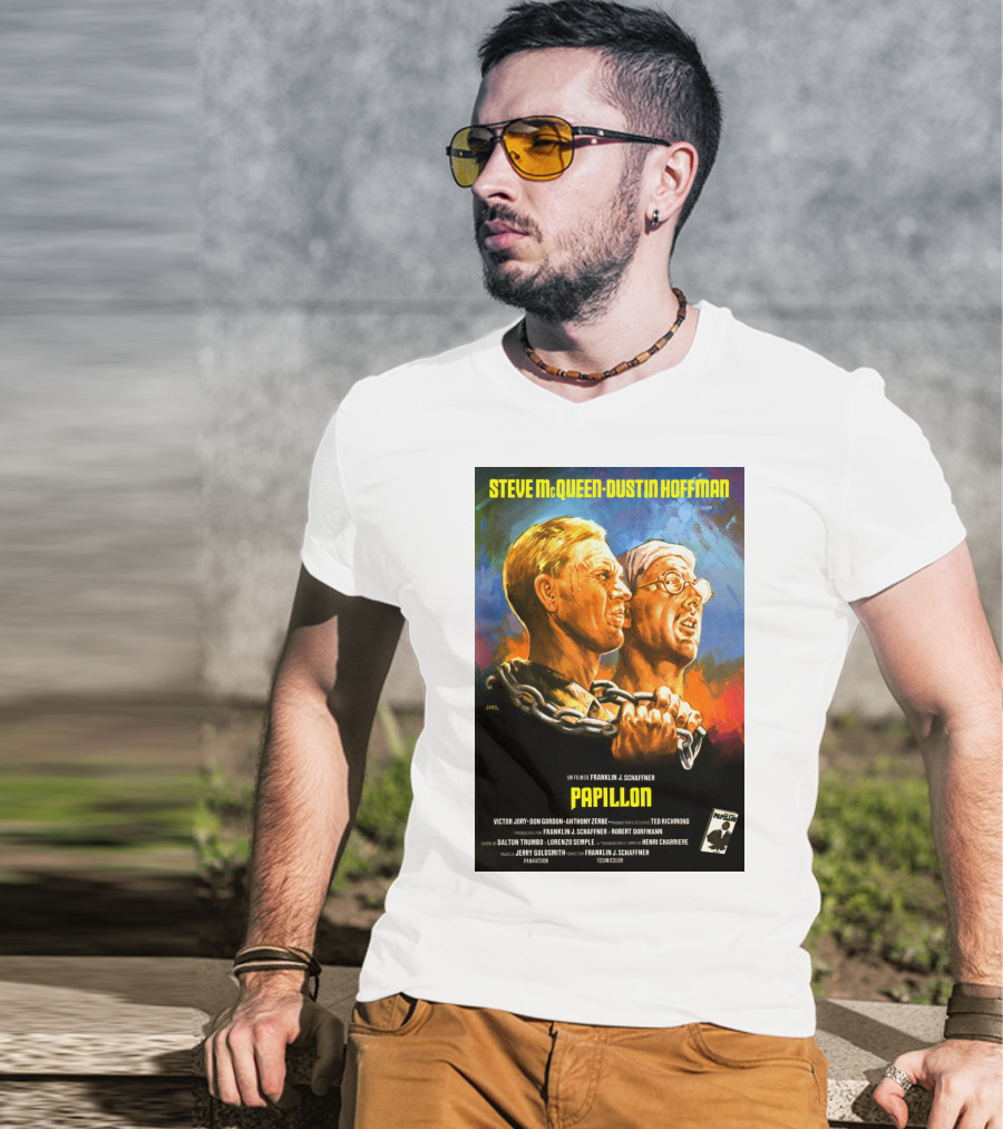 Steve McQueen Dustin Hoffman Papillon Movie T-Shirt