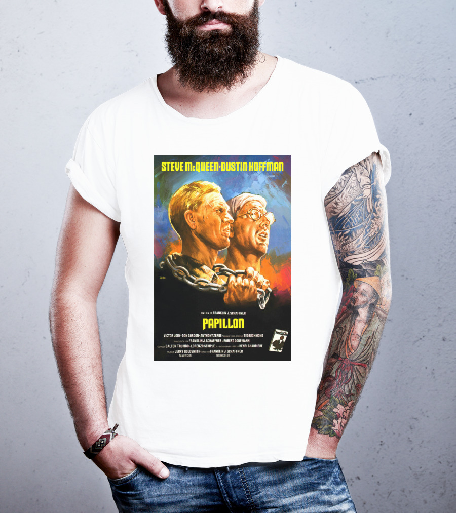 Steve McQueen Dustin Hoffman Papillon Movie T-Shirt