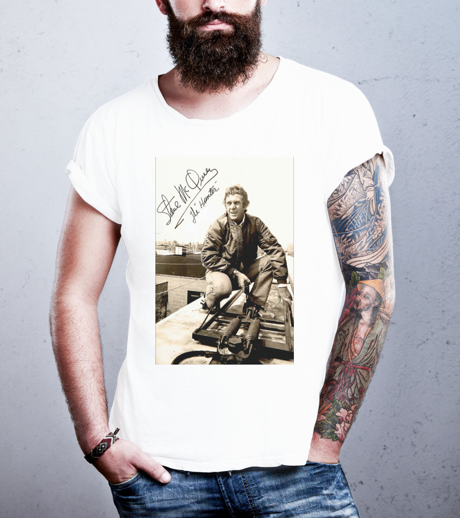 Steve McQueen The Hunter 1980 Signature Scene Photo T-Shirt
