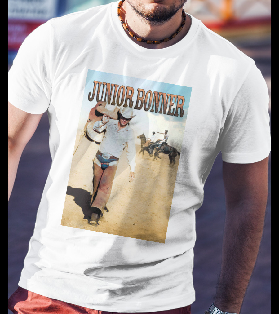 Junior Bonner 1972 Steve McQueen Rodeo Cowboy Scene T-Shirt