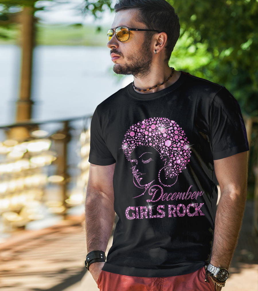 December Girls Rock Pink Rhinestone Afro T-Shirt