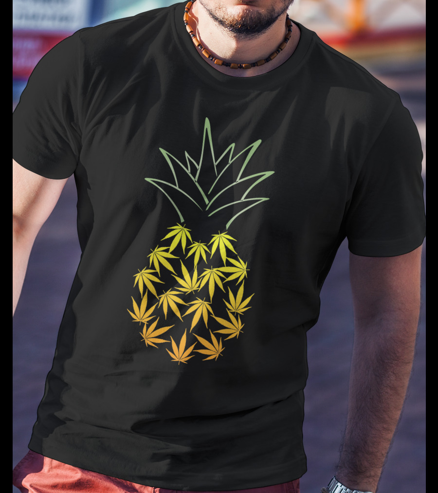 Weed Pineapple Cannabis Leaf Fusion T-Shirt