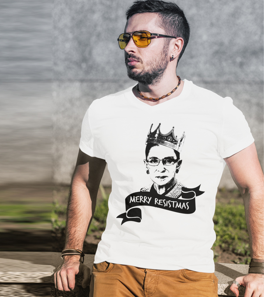 Merry Resistmas RBG Ruth Bader Ginsburg Crown T-Shirt