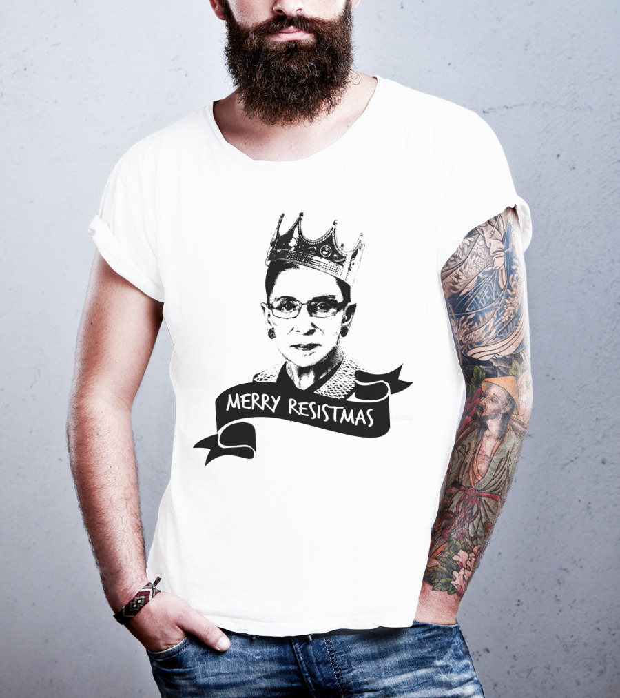 Merry Resistmas RBG Ruth Bader Ginsburg Crown T-Shirt
