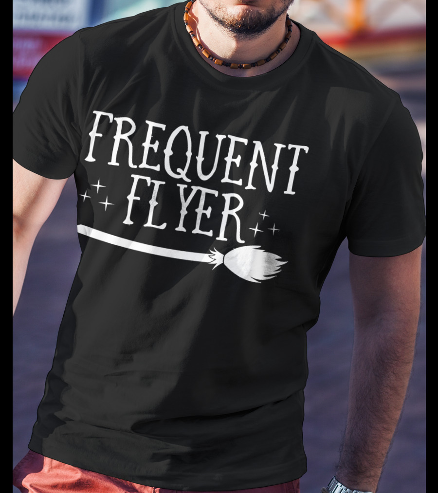 Frequent Flyer Broomstick Magic Stars T-Shirt