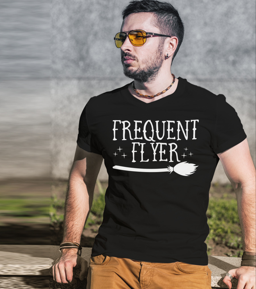 Frequent Flyer Broomstick Magic Stars T-Shirt