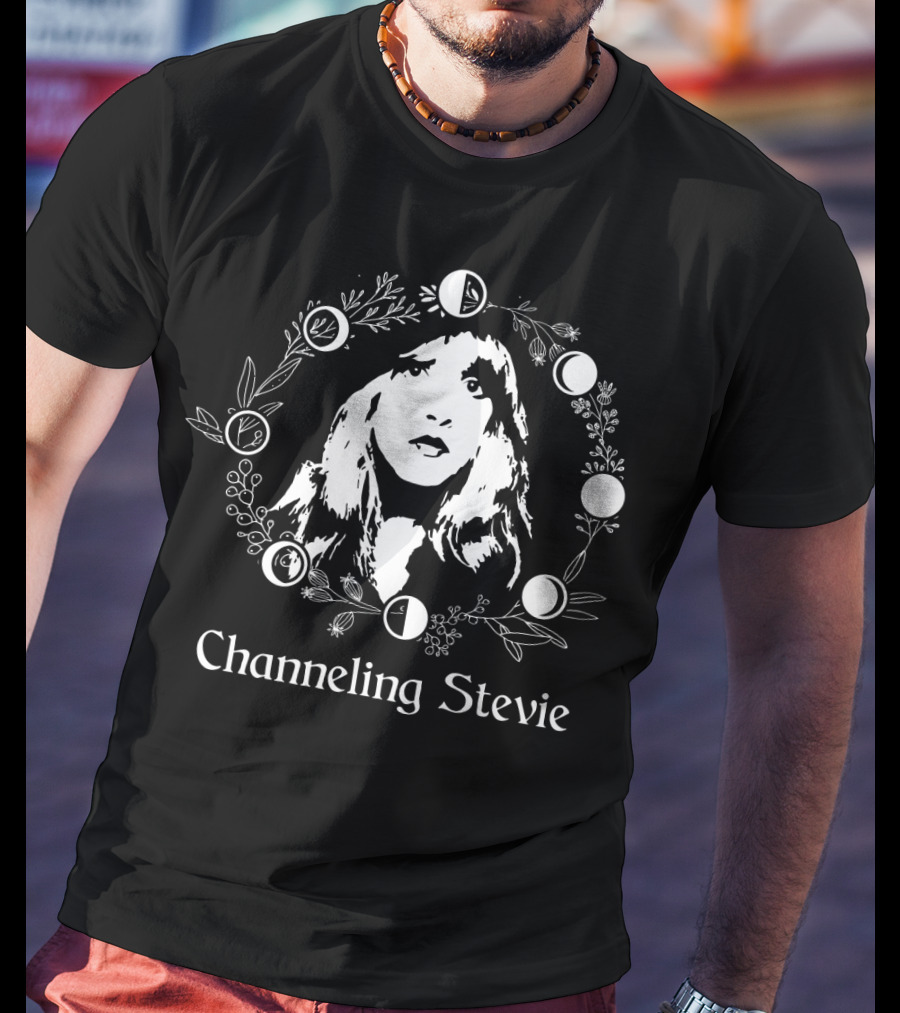 Channeling Stevie Moon And Floral Wreath T-Shirt