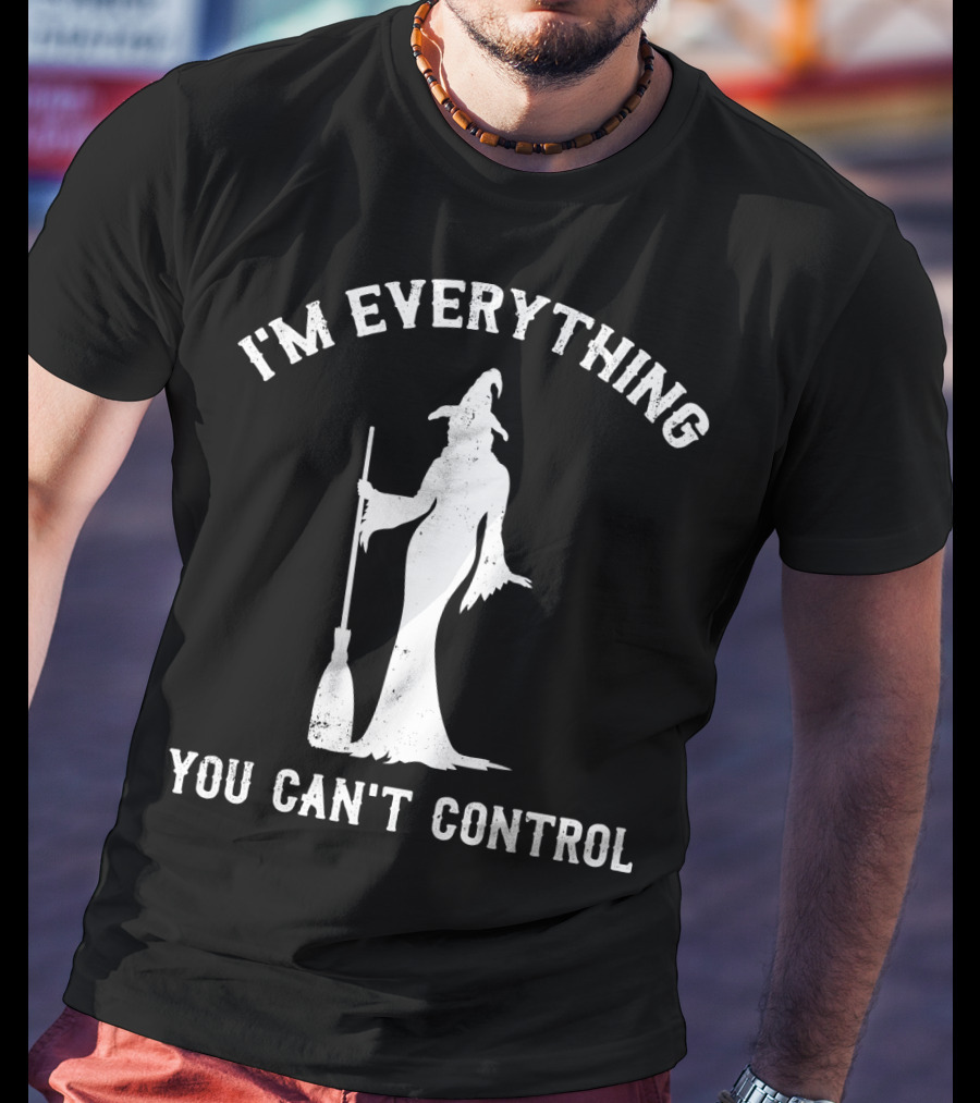 I'm Everything You Can't Control Witch Silhouette Broomstick T-Shirt