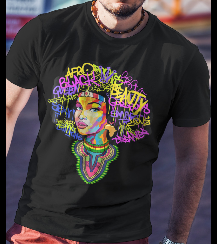 Black Afro Queen Beauty Expression Style Power T-Shirt