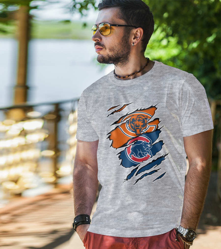 Chicago Bears Cubs Logo Mashup T-Shirt