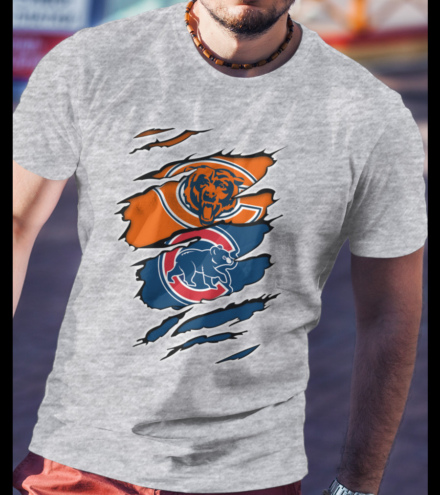 Chicago Bears Cubs Logo Mashup T-Shirt