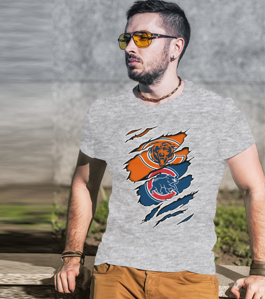 Chicago Bears Cubs Logo Mashup T-Shirt