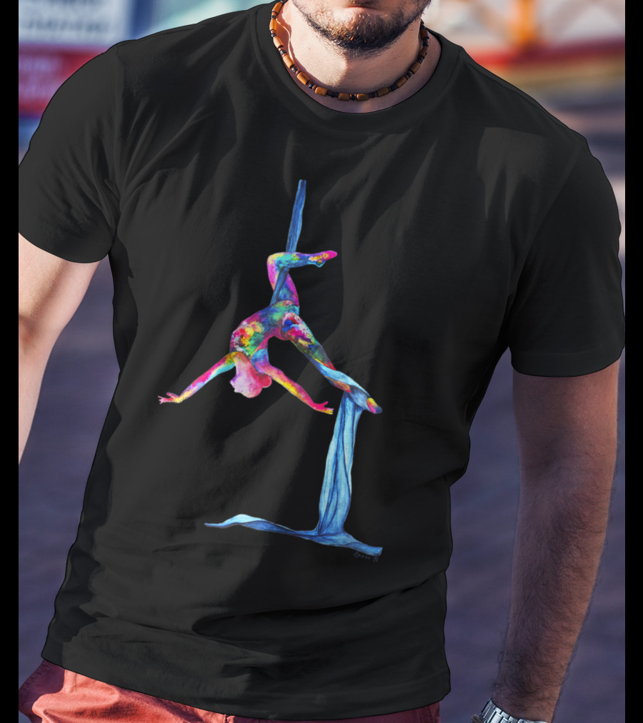 Aerial Silk Yoga Colorful Performance T-Shirt