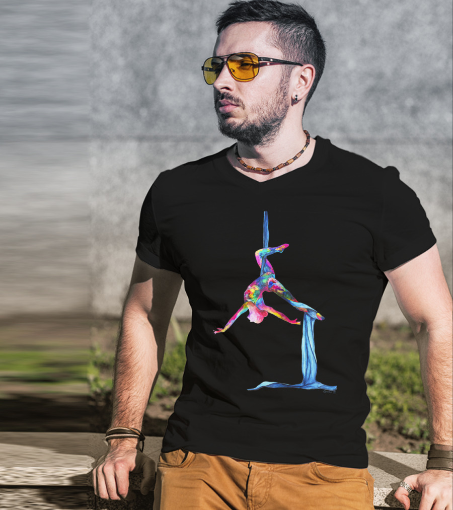 Aerial Silk Yoga Colorful Performance T-Shirt