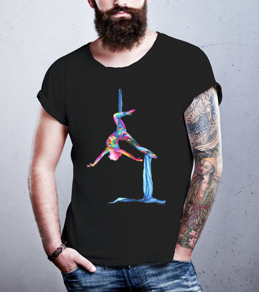 Aerial Silk Yoga Colorful Performance T-Shirt