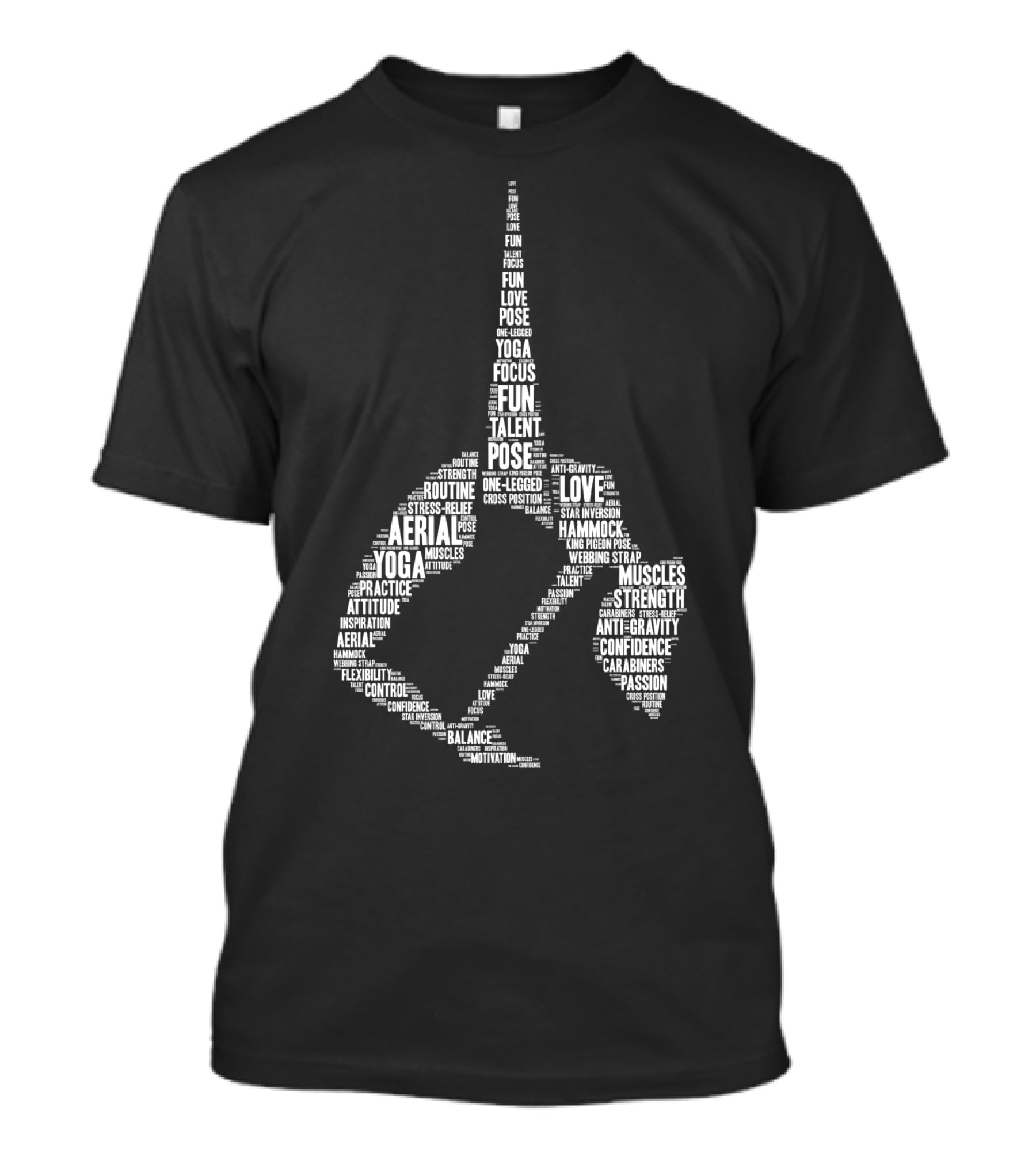 Aerial Yoga Focus Love Talent Pose Muscles Fun Strength Balance Motivation T-Shirt