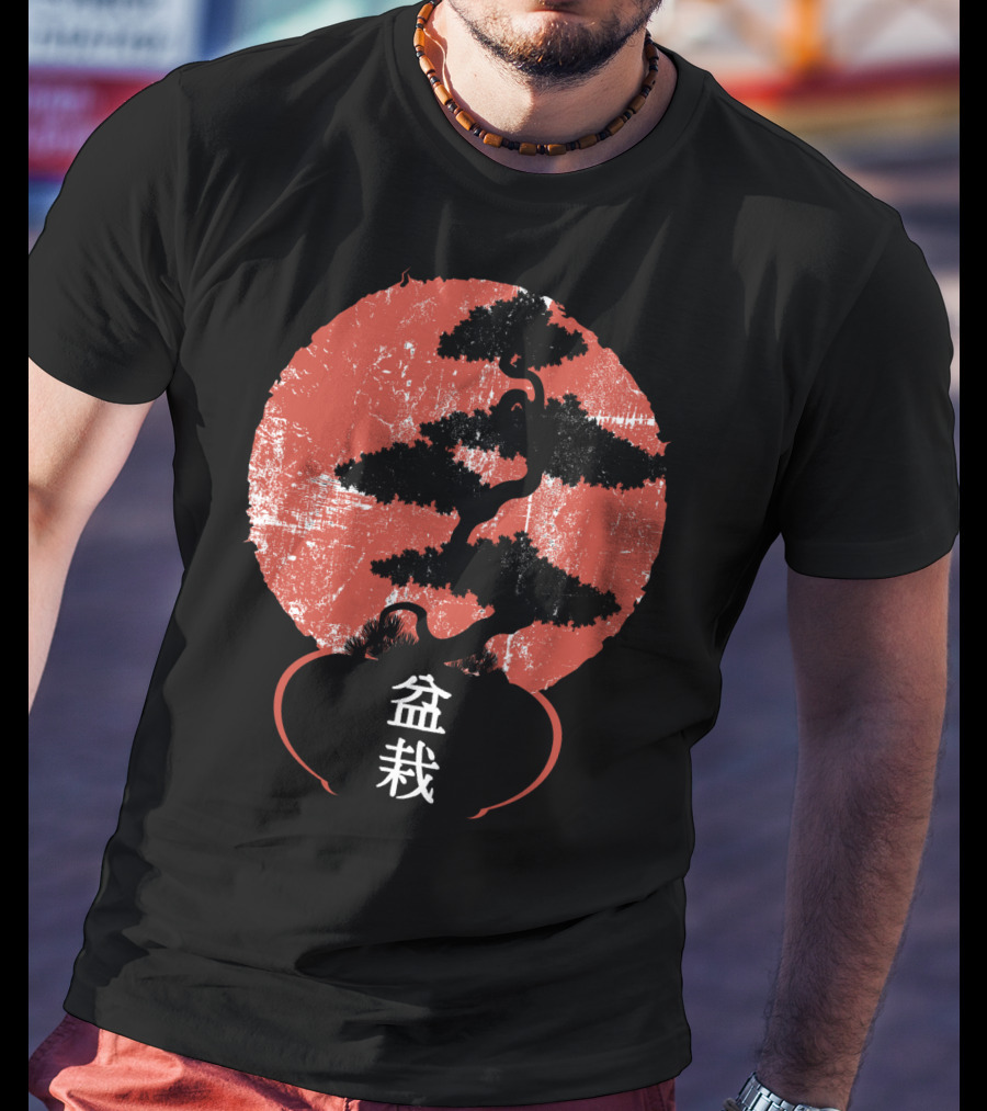 Bonsai Tree Vintage Yoga Lover Kanji T-Shirt