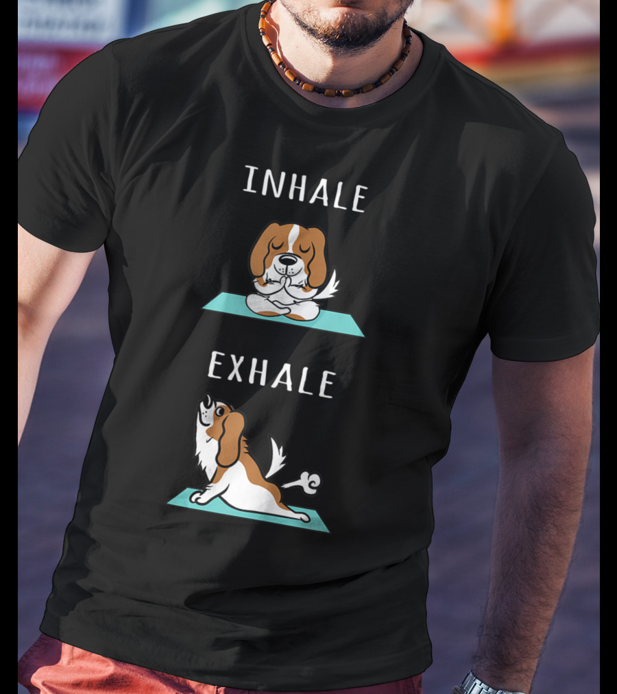 Cavalier King Charles Spaniel Yoga Inhale Exhale T-Shirt