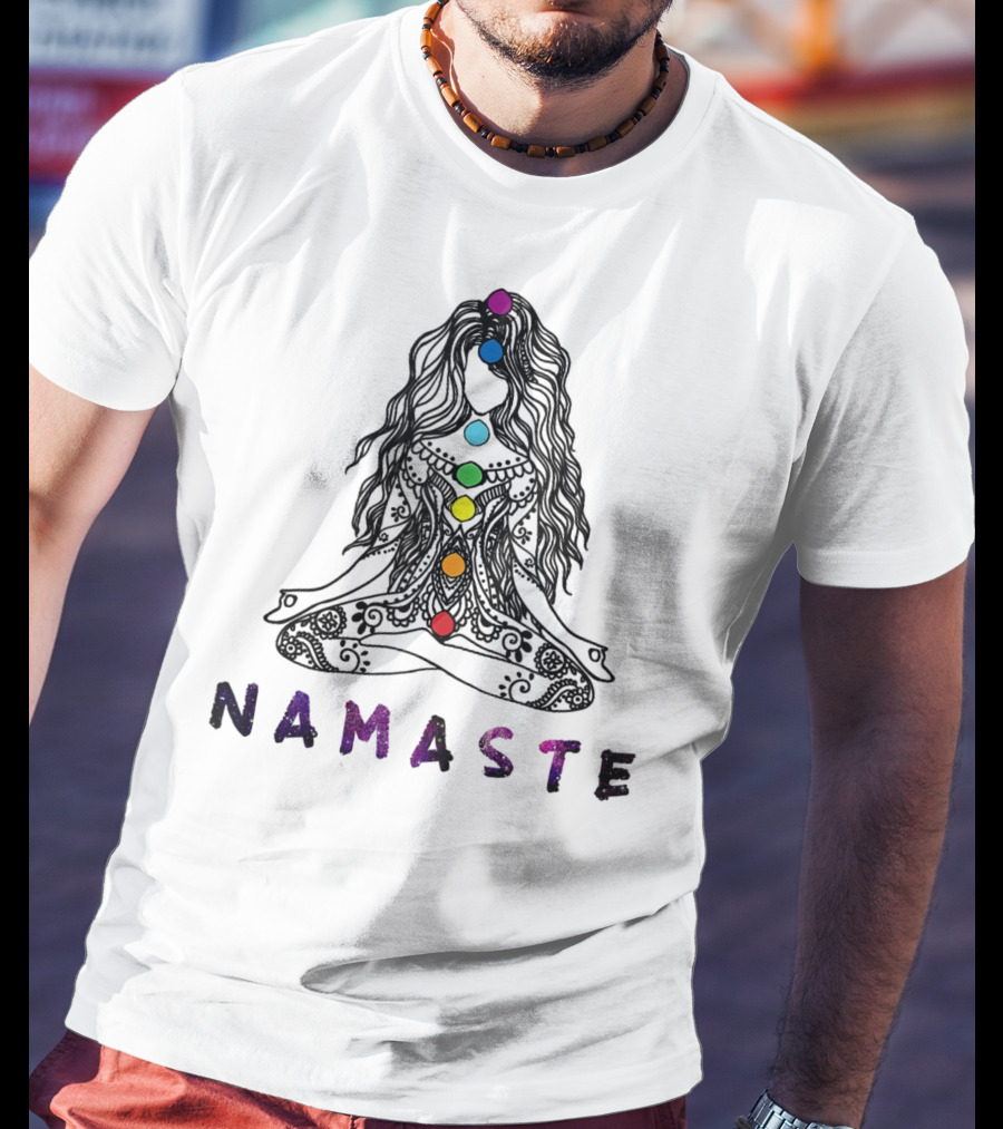 Namaste Chakra Meditation Yoga Pose Spiritual Energy T-Shirt