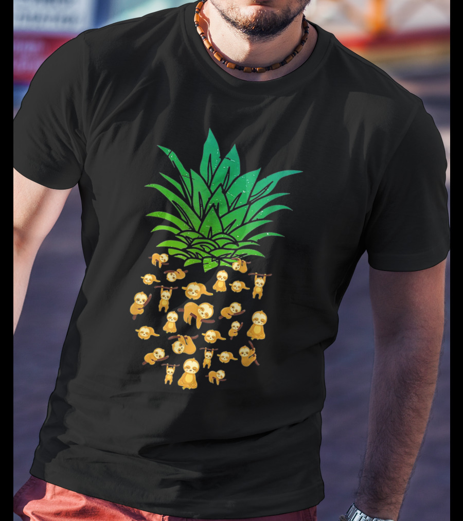 Sloth Lovers Cute Yoga Pineapple T-Shirt