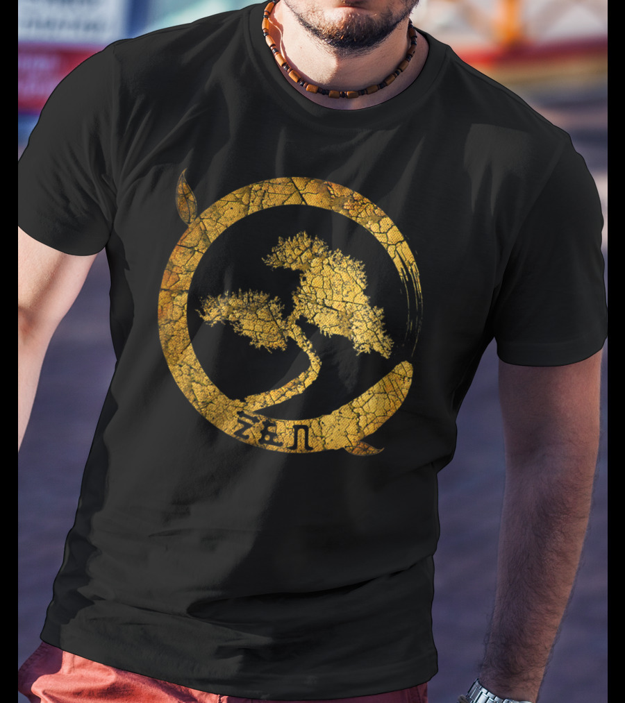 Zen Buddha Bonsai Peaceful Meditation Yoga Circle T-Shirt