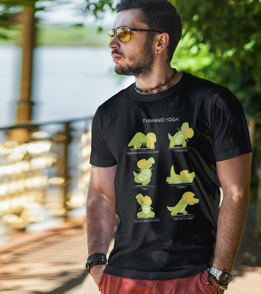 Tyranno Yoga Funny Trex Dinosaur Poses Perfect Present T-Shirt