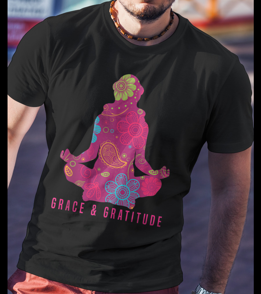 Grace And Gratitude Colorful Meditation T-Shirt