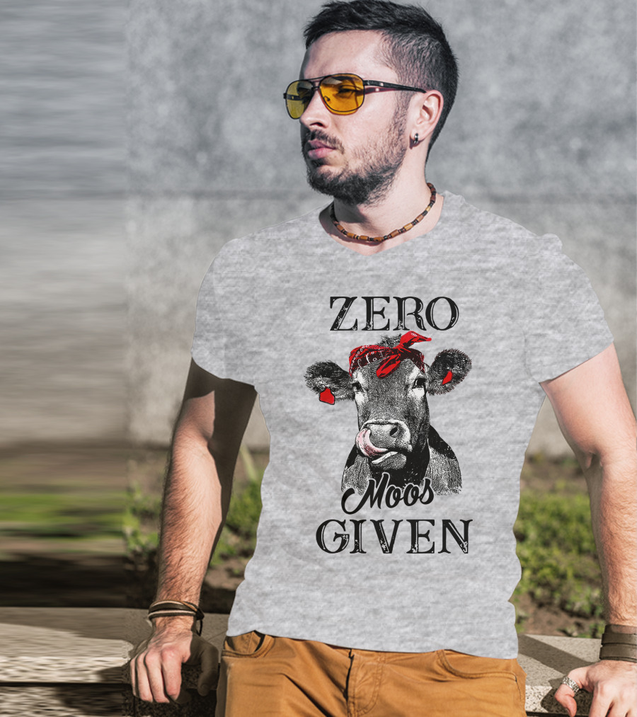 Zero Moos Given Cow Bandana Red Ear Tag T-Shirt