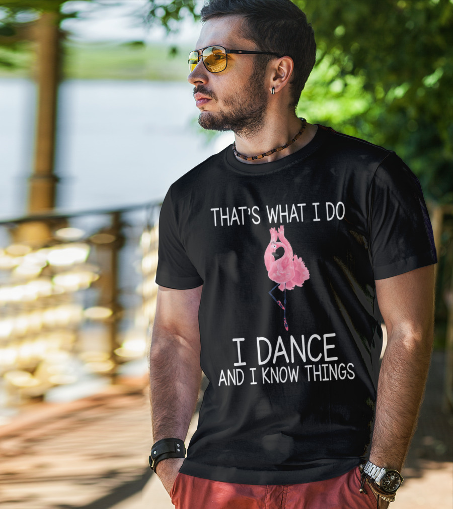 That's What I Do I Dance And I Know Things Ballet Flamingo Dance T-Shirt