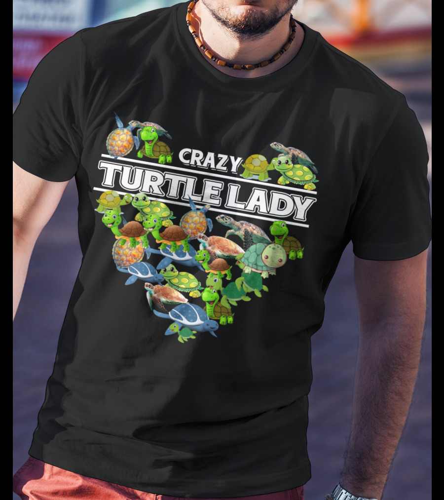 Crazy Turtle Lady Heartful Collection T-Shirt
