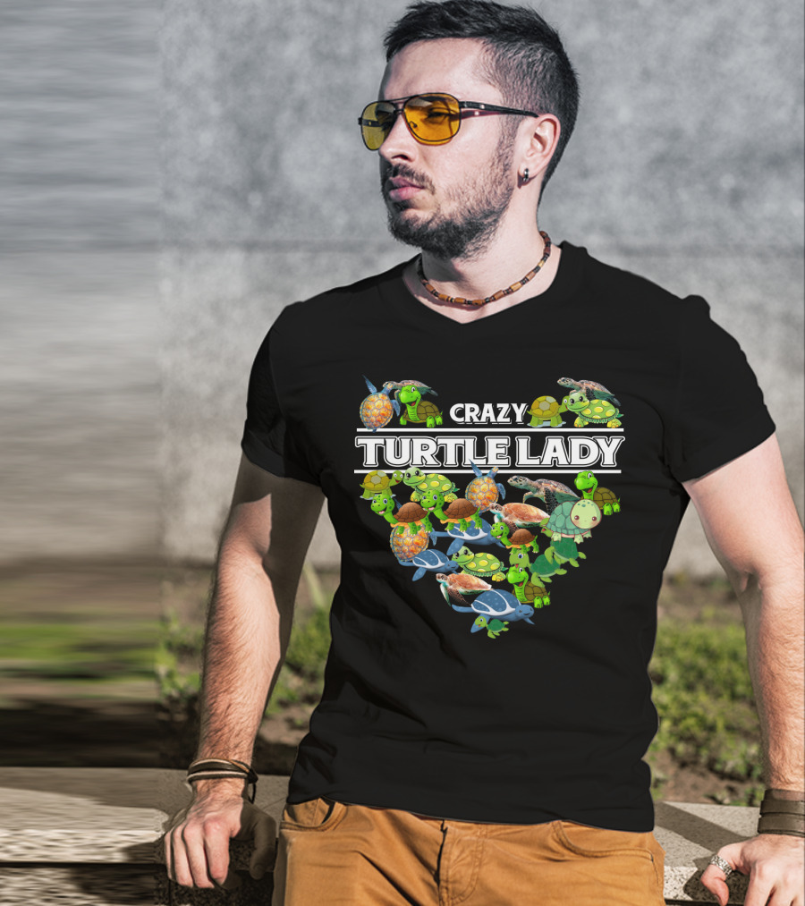 Crazy Turtle Lady Heartful Collection T-Shirt