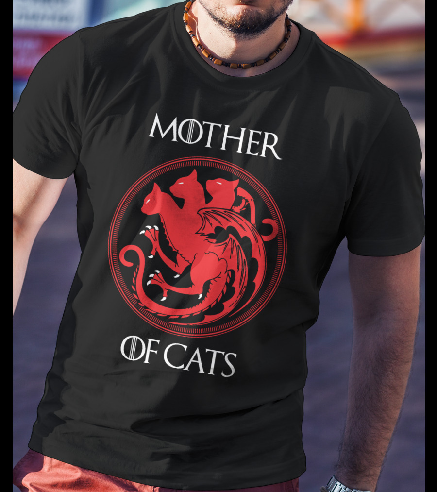 Mother Of Cats Three-Headed Red Dragon Sigil T-Shirt