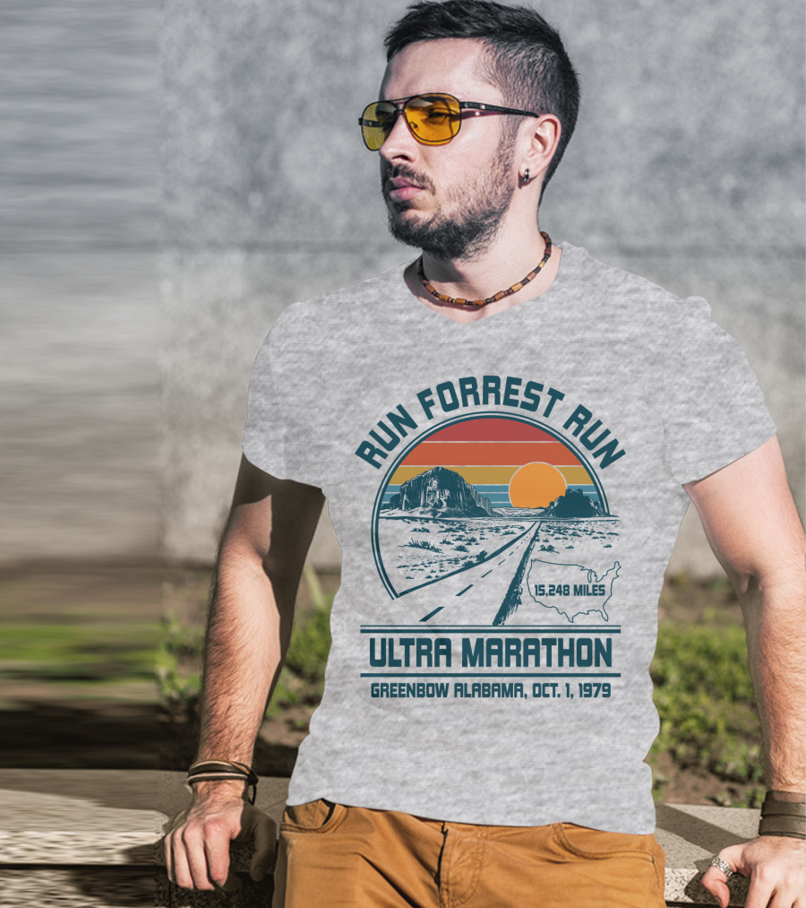 Run Forrest Run Ultra Marathon Greenbow Alabama Oct 1 1979 15,248 Miles T-Shirt