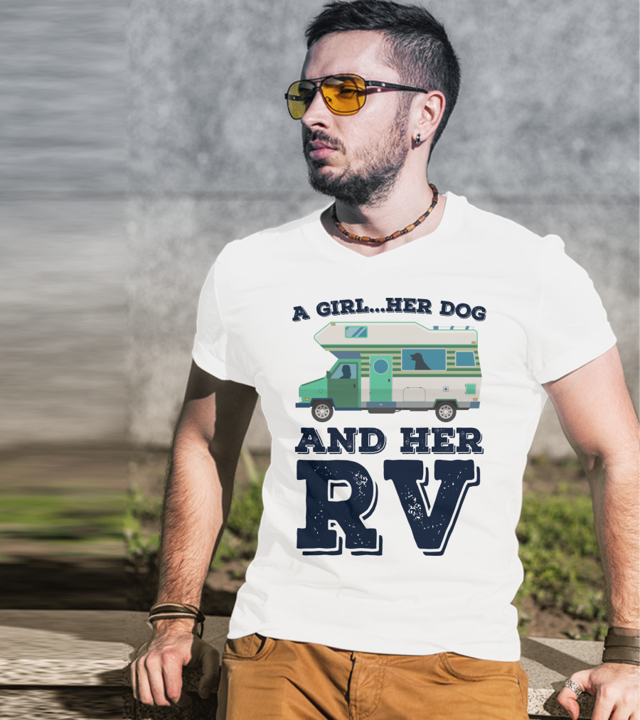 A Girl Her Dog And Her RV Adventure T-Shirt