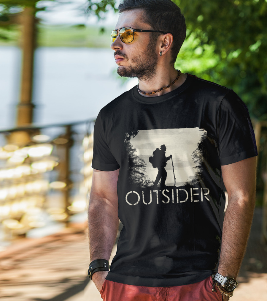 Outsider Hiking Adventure Silhouette Forest T-Shirt