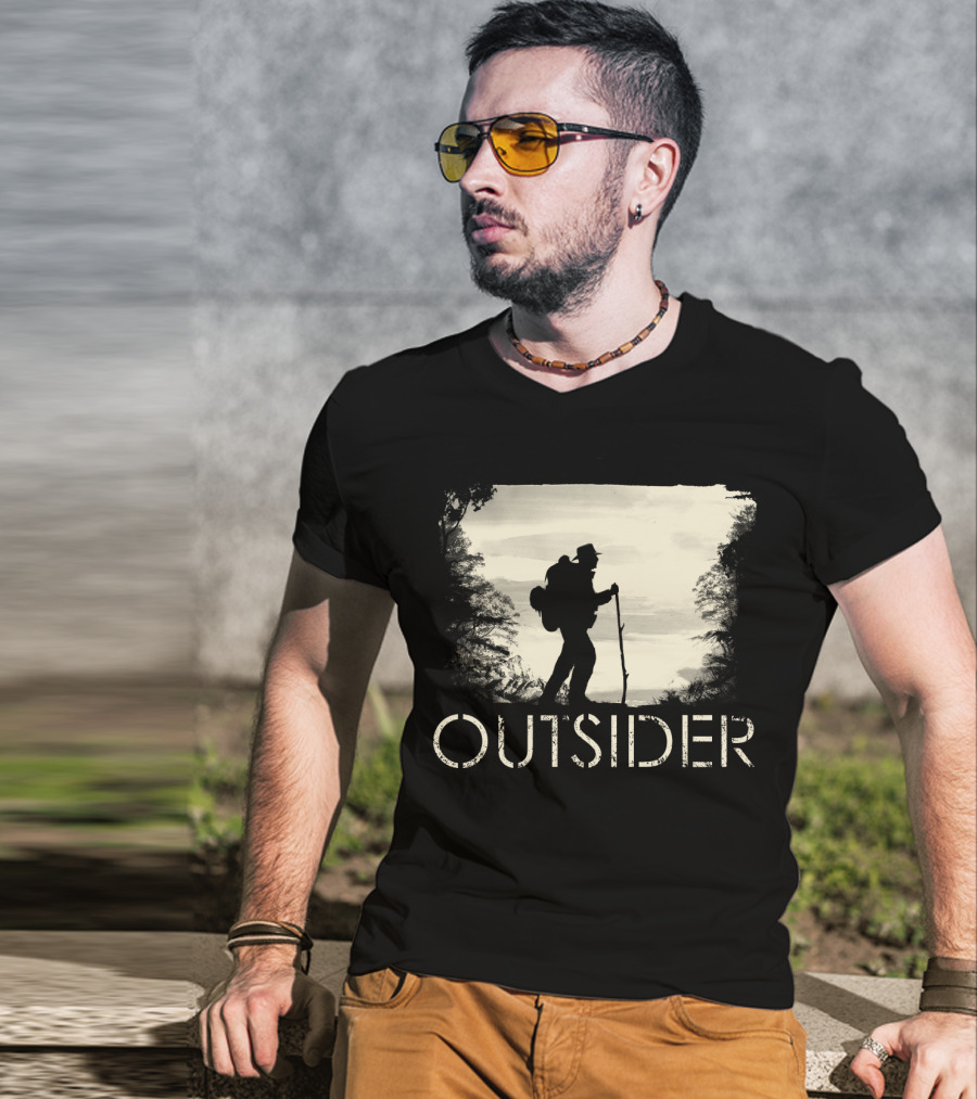 Outsider Hiking Adventure Silhouette Forest T-Shirt